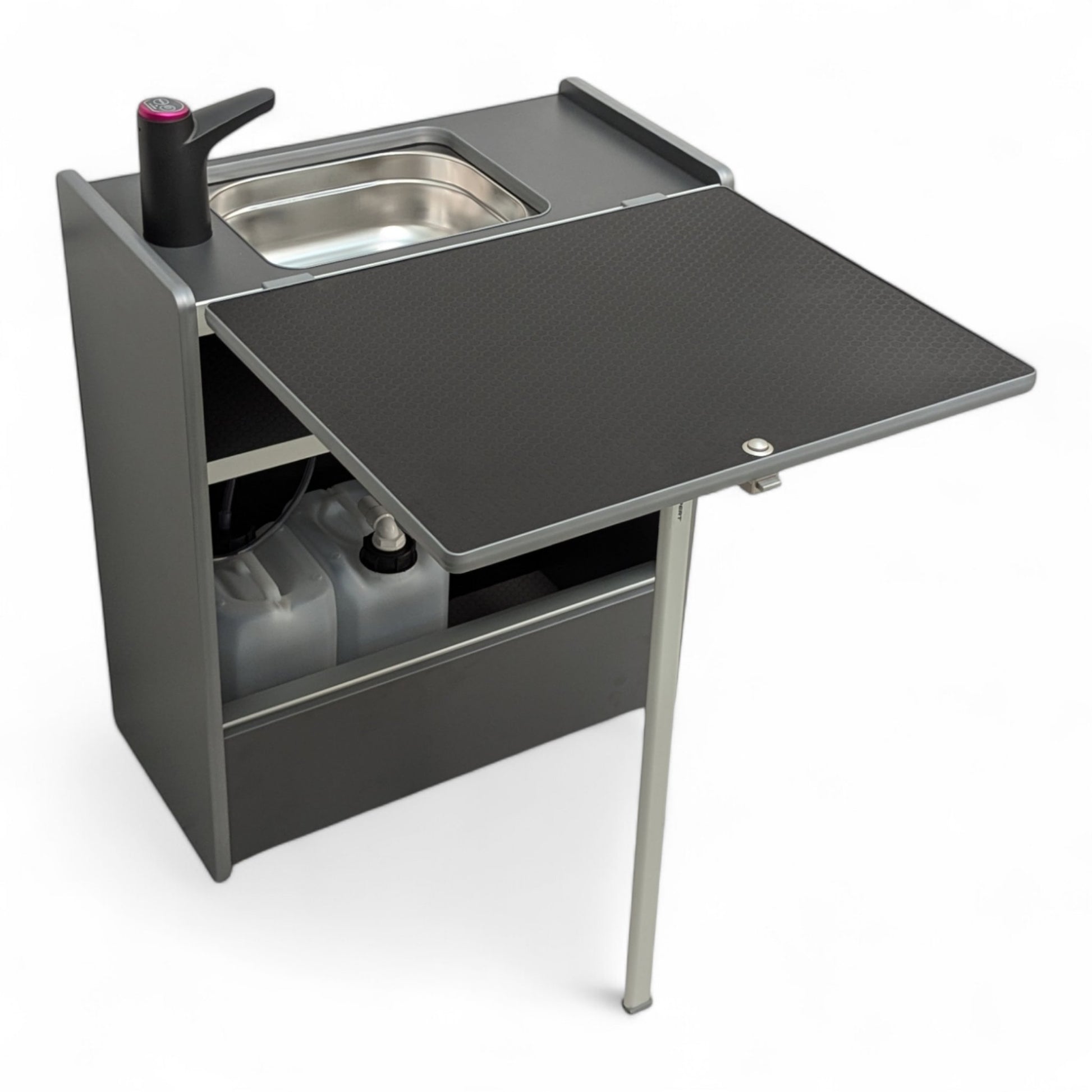 Vangear Nano - Pod 2.2 Campervan Kitchen (Carbon Grey) - Vangear UK