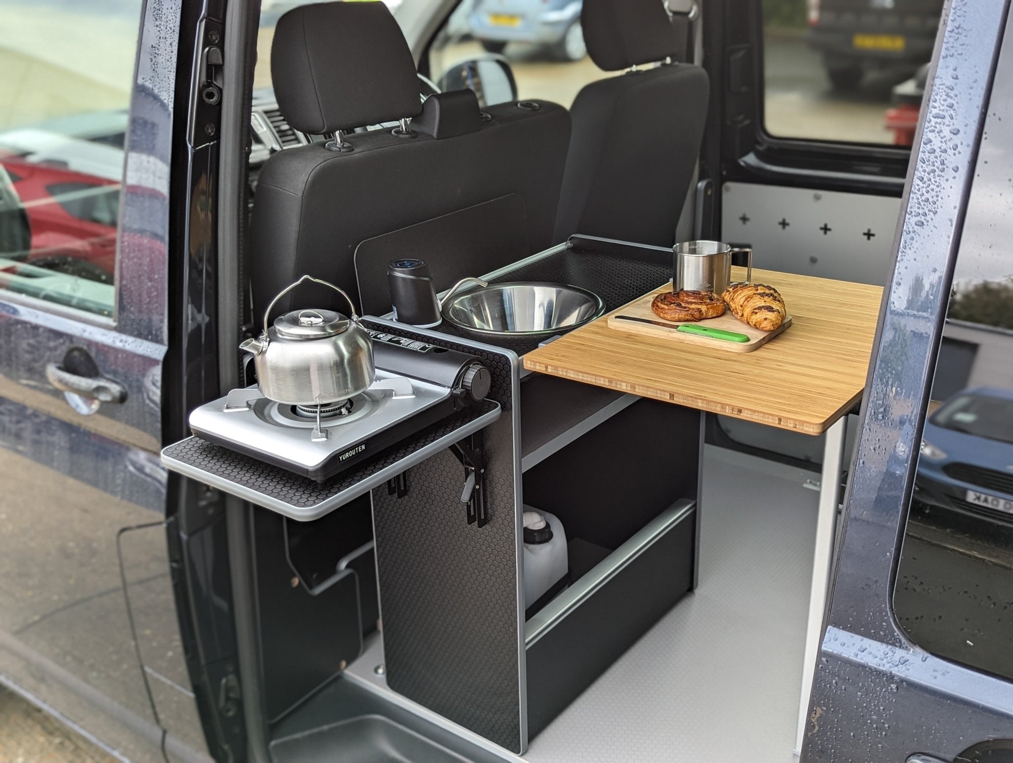 Camper side store table