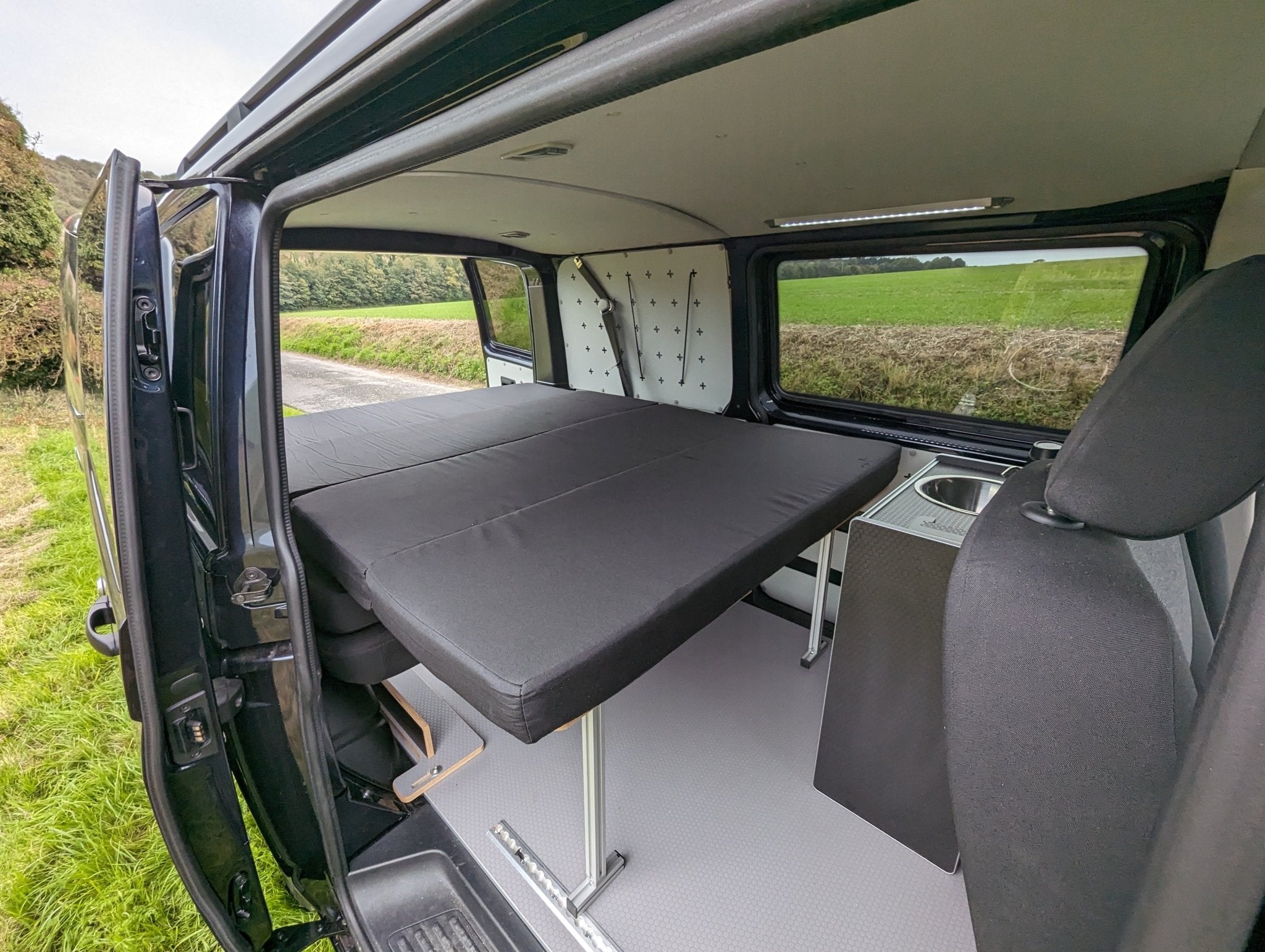 Vangear Modular Bed campervan Bed for 3rd row seats VW Transporter Vangear UK